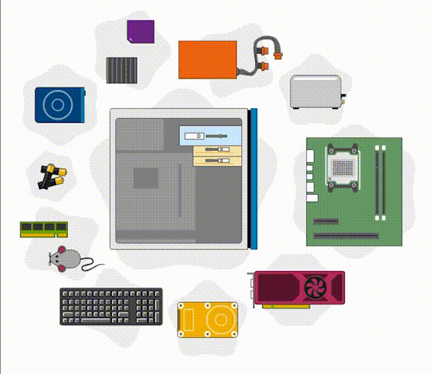 A gif image of pc components
